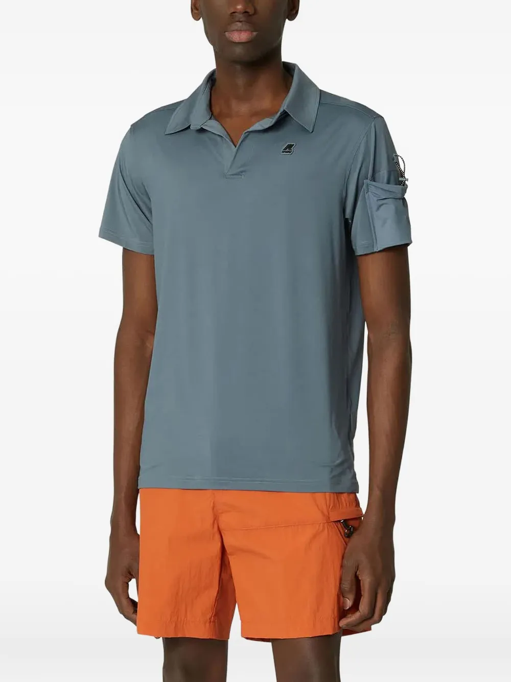 K-way Short Sleeve Polo Shirt In Gray