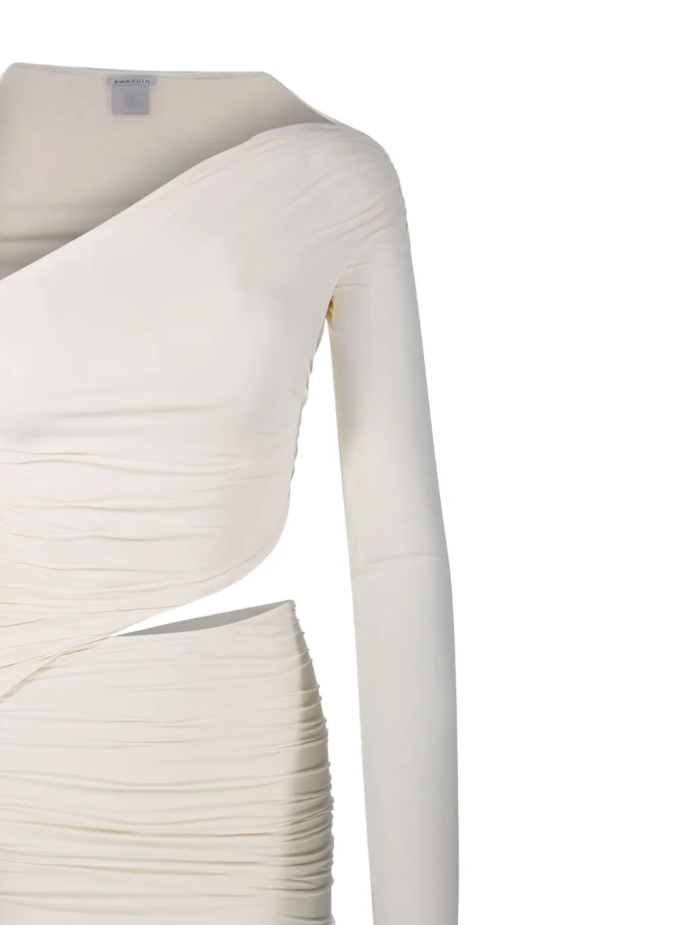 Amazuìn Gedrapeerde jurk met uitgesneden details Beige