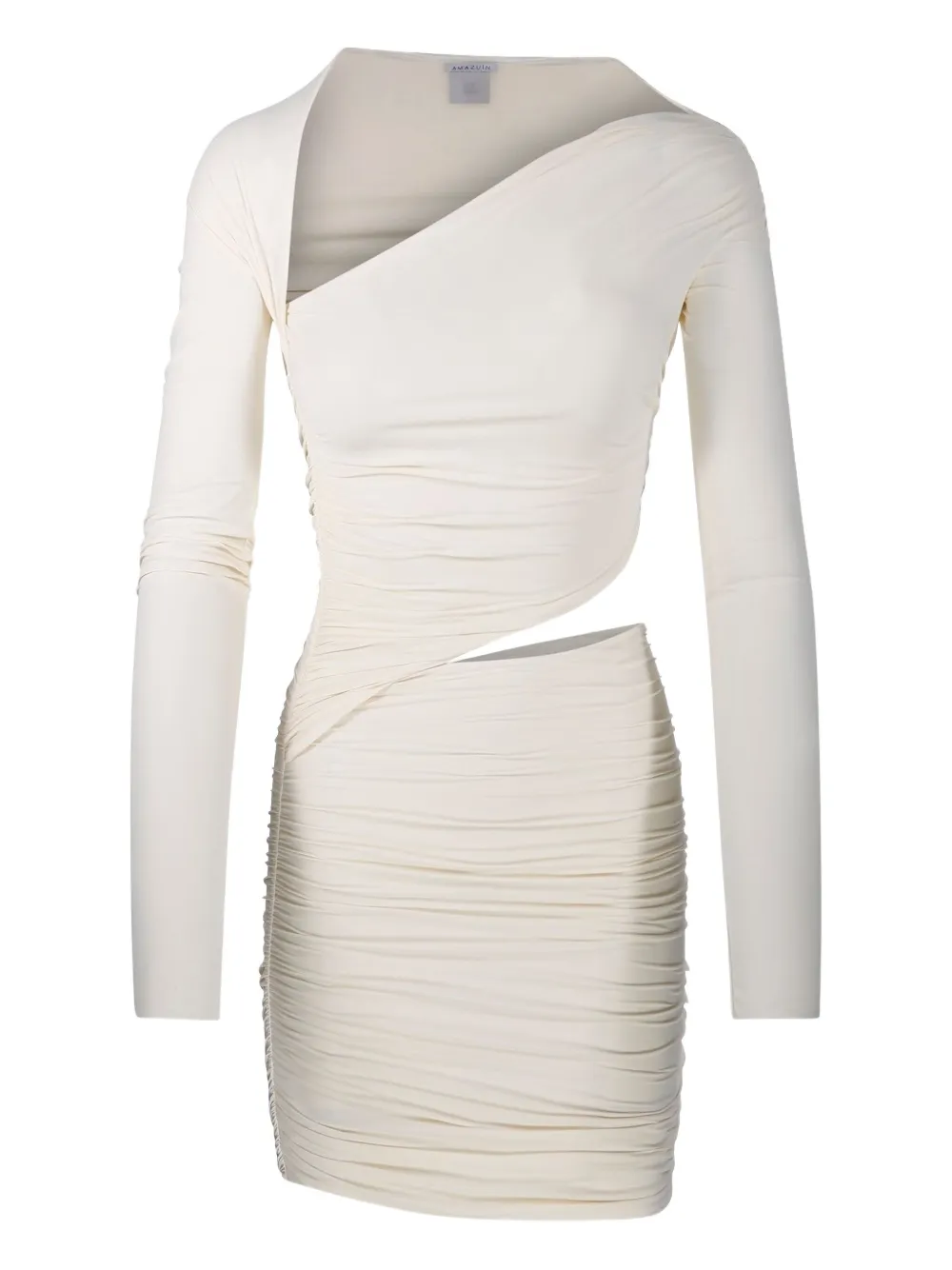 Amazuìn robe drapé à détails de découpes | tons neutres | Image 1