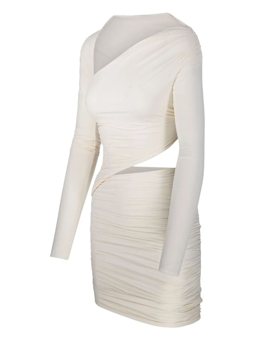 Amazuìn Gedrapeerde jurk met uitgesneden details Beige