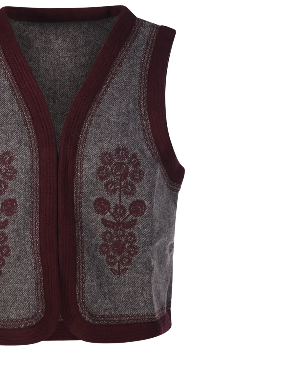 Antik Batik Will Floral-embroidered Trim Jacket In Brown