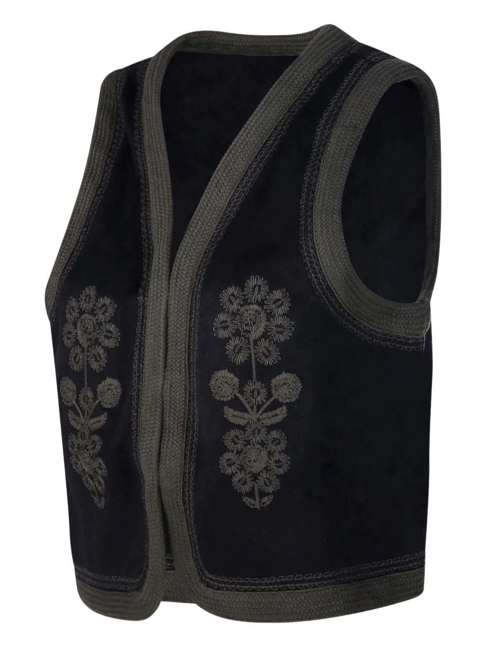 Antik Batik Will jack met geborduurde bloemen Blauw