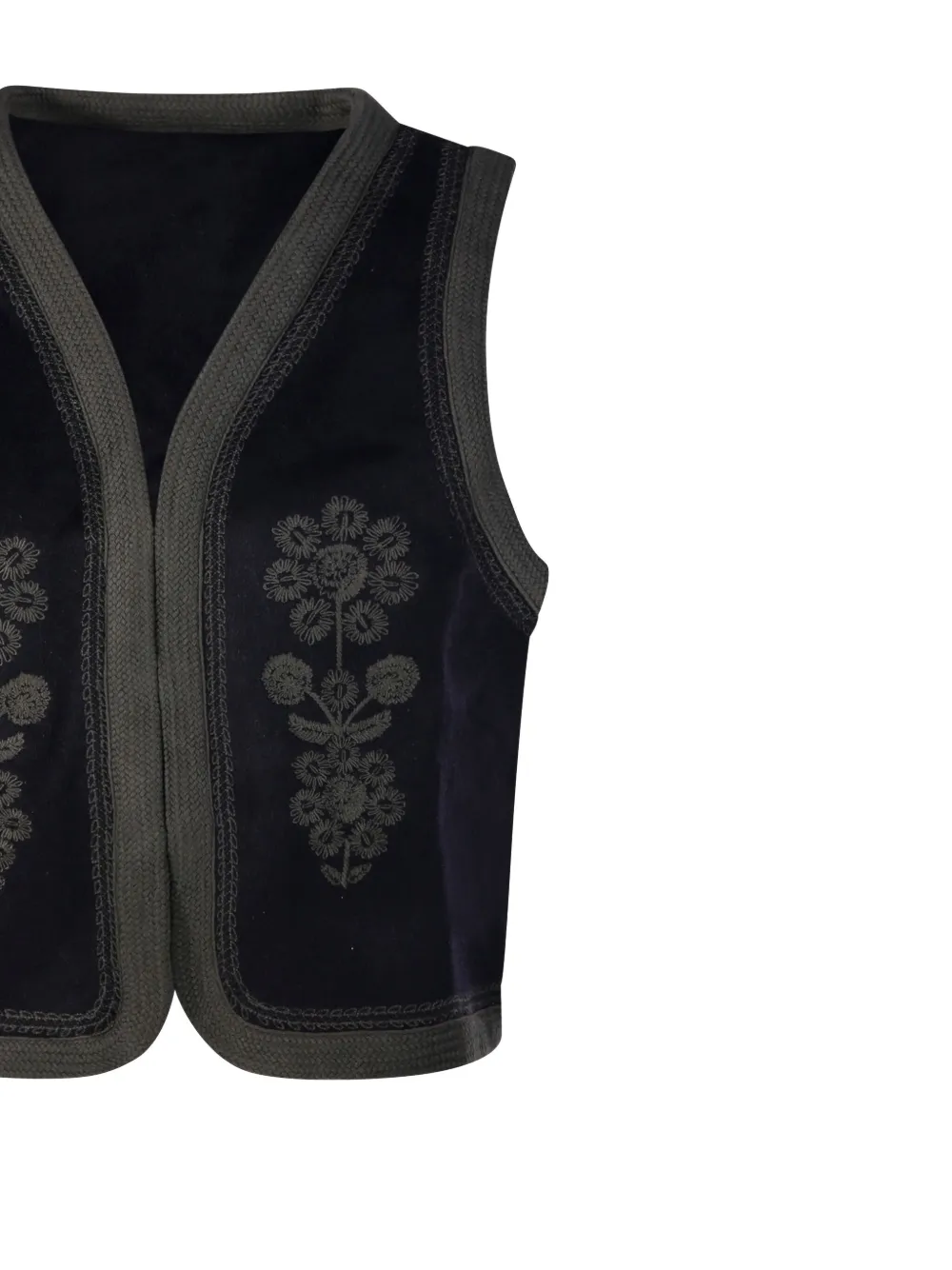 Antik Batik Will jack met geborduurde bloemen Blauw