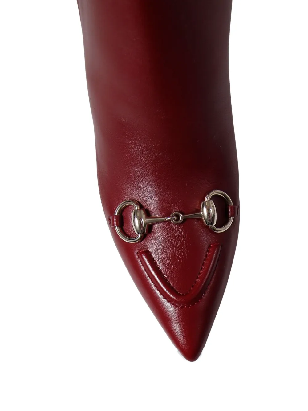 Gucci 85 mm Horsebit laarzen met puntige neus Rood