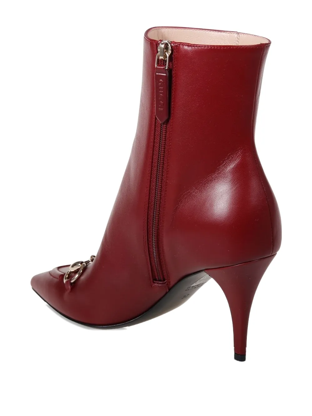 Gucci 85 mm Horsebit laarzen met puntige neus Rood