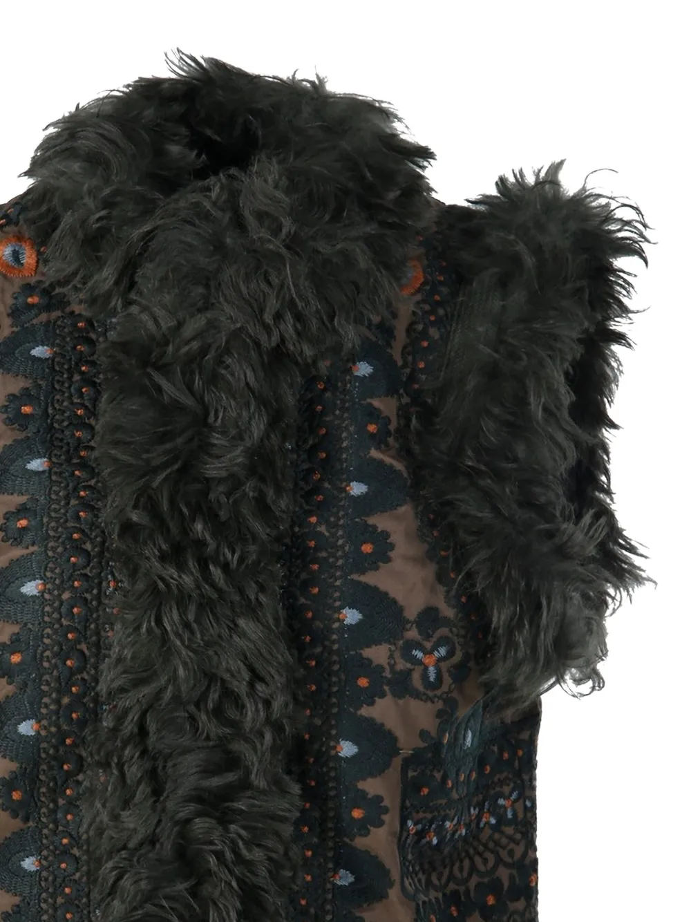 Antik Batik Jack met afwerking van bont Bruin