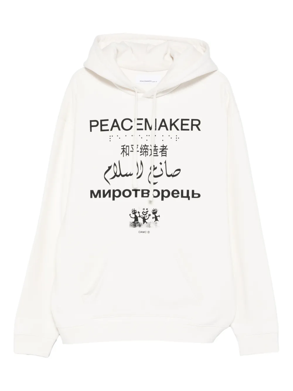 Peacemaker Oamc sudadera con capucha y letras gráficas | blanco | Image 1
