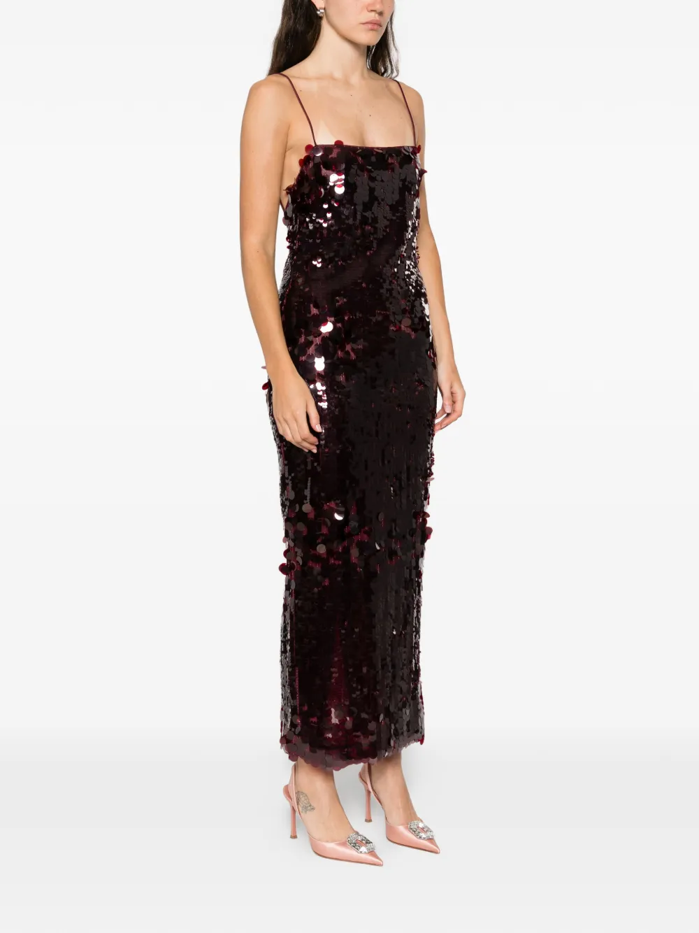 Retroféte Alana Sequin Strap Midi Dress In Animal Print