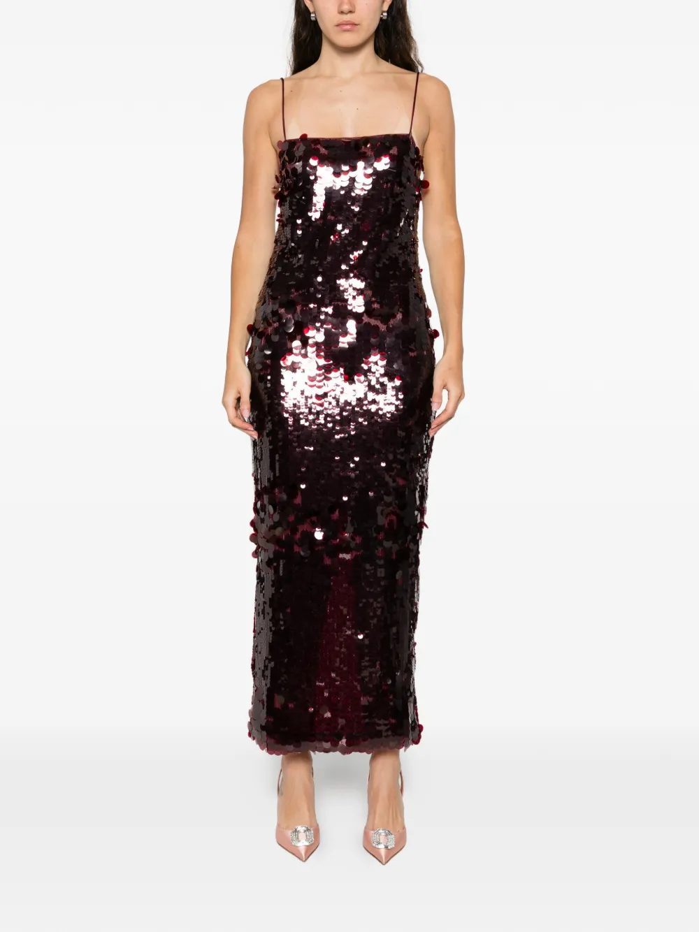 Retrofete Alana sequin strap midi dress - Paars