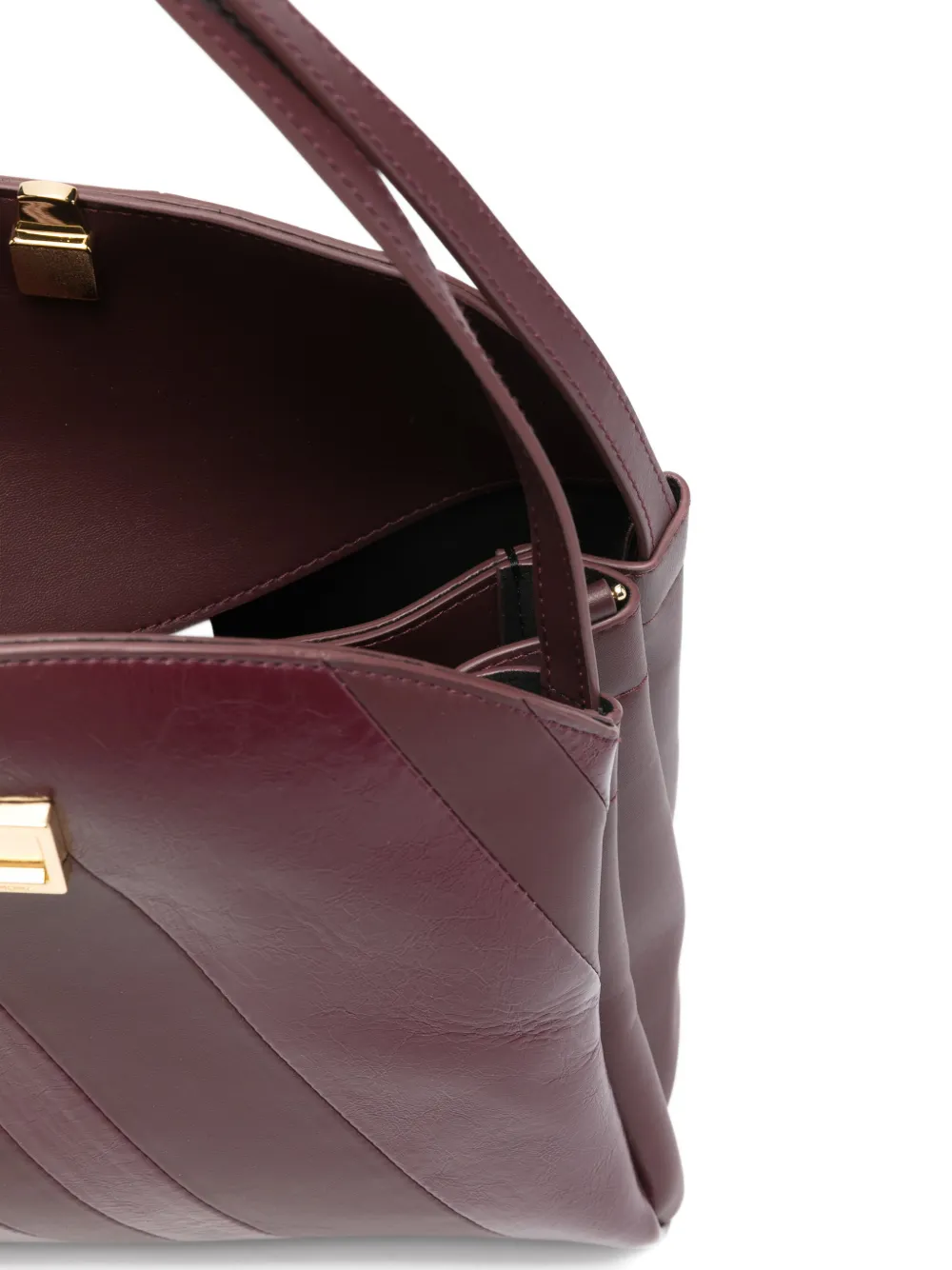 Themoirè Eudora Diagonal-stripe Shoulder Bag In Purple