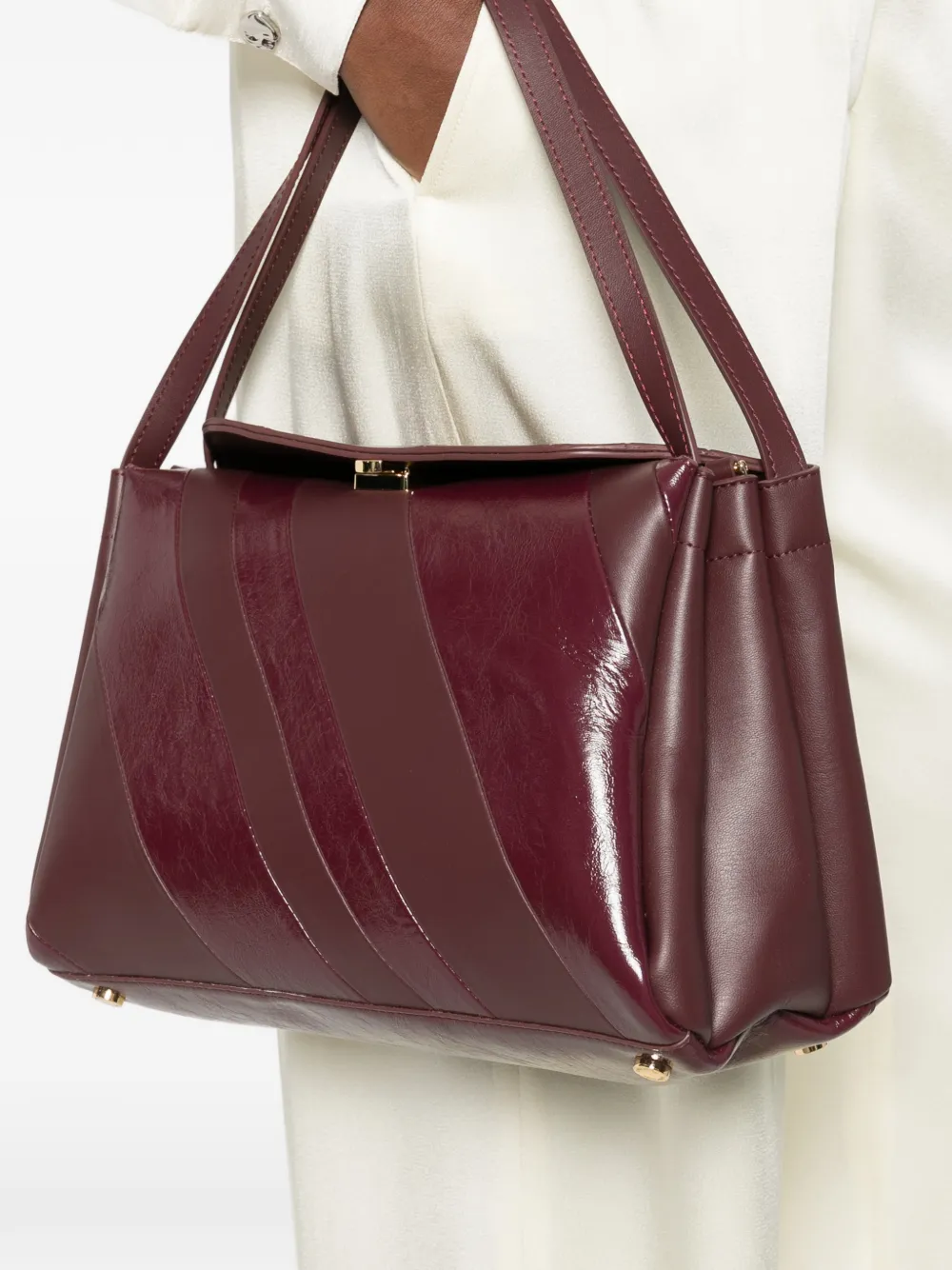 Themoirè Eudora diagonal-stripe shoulder bag - Paars