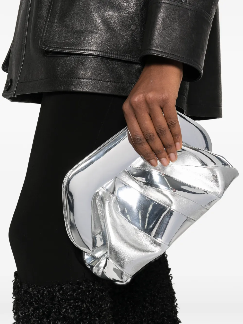 Themoirè Tia clutch bag - Zilver