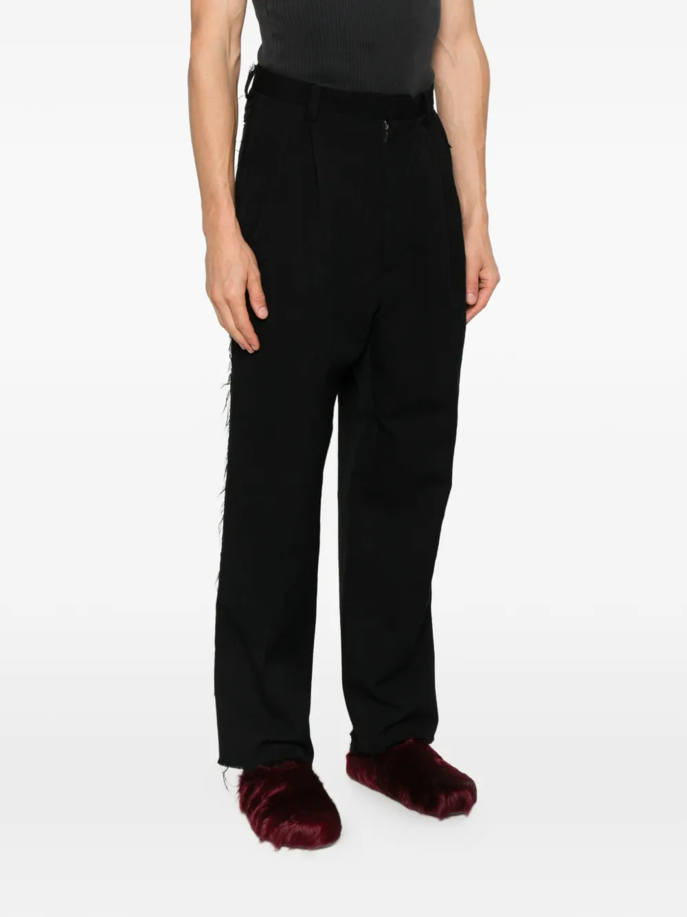 Needles Broek met franje Zwart