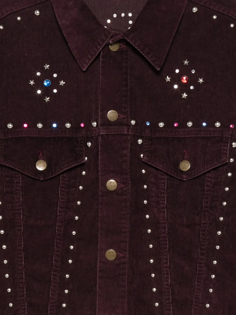 Needles Verfraaid ribfluwelen jack Rood