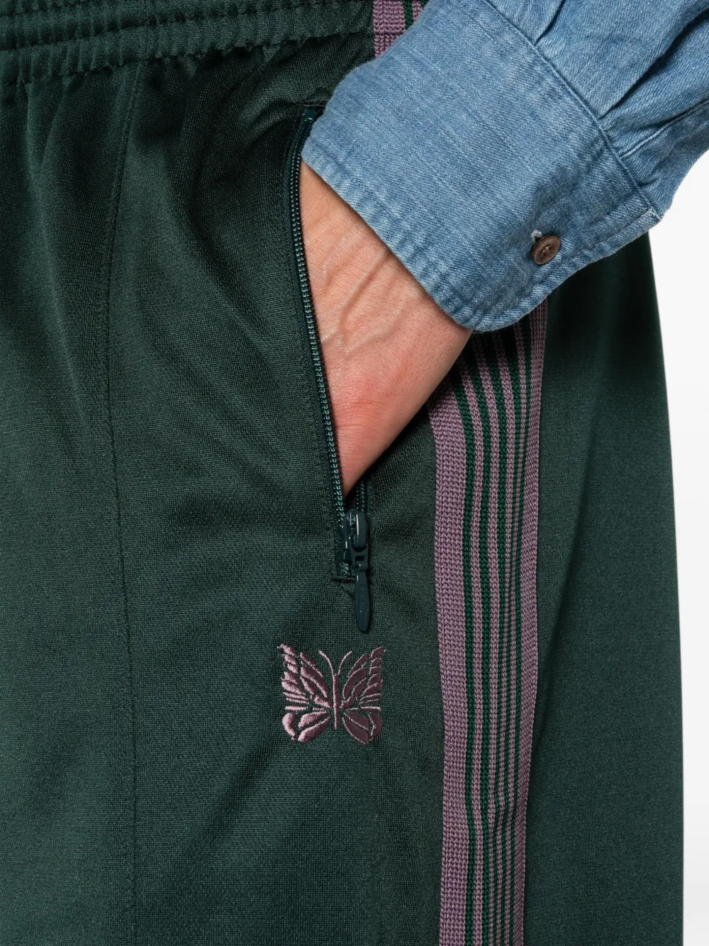 Needles Broek met zijstreep Groen