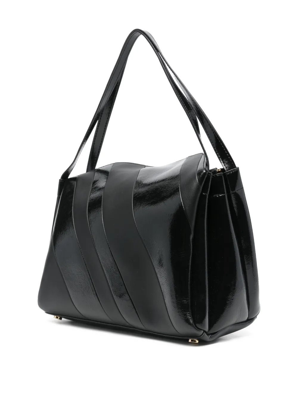  Themoirè Eudora Diagonal-stripe Shoulder Bag - Black 