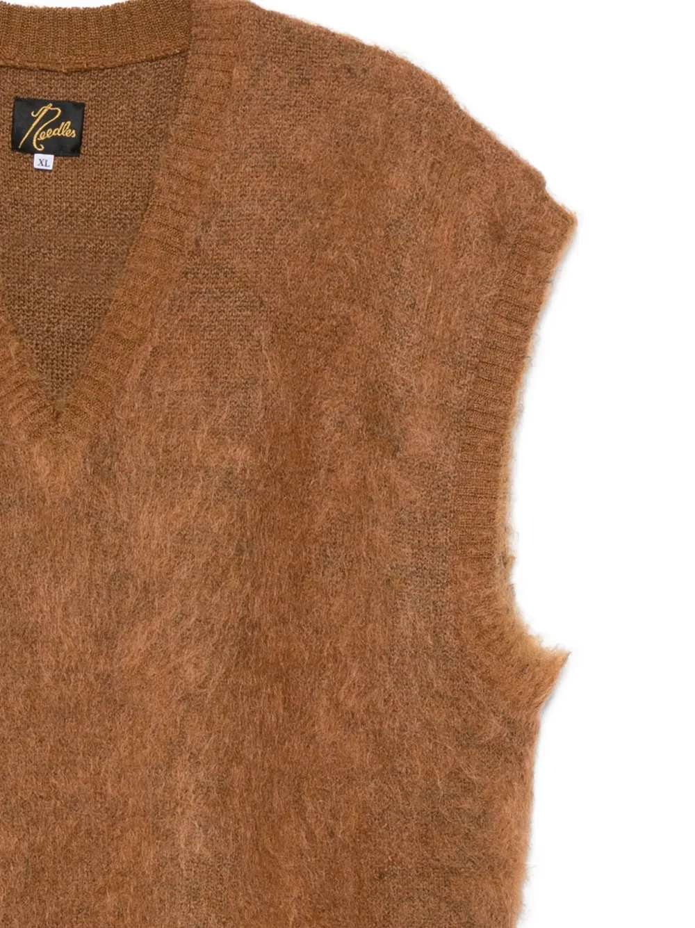 Needles Mouwloze wollen spencer Bruin