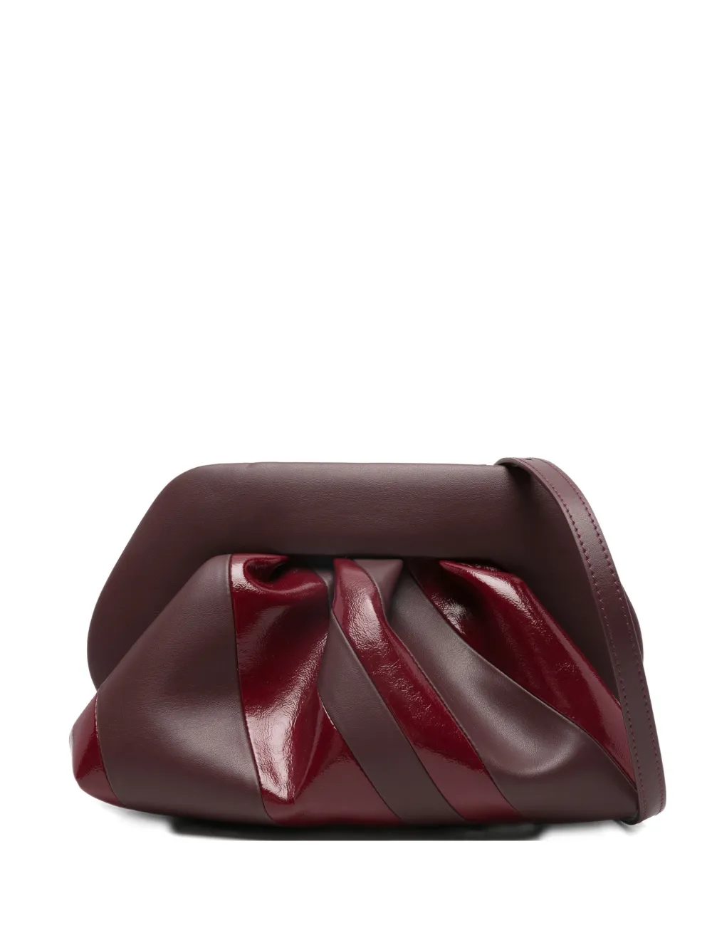 Themoirè Tia ruched clutch bag - Rosso