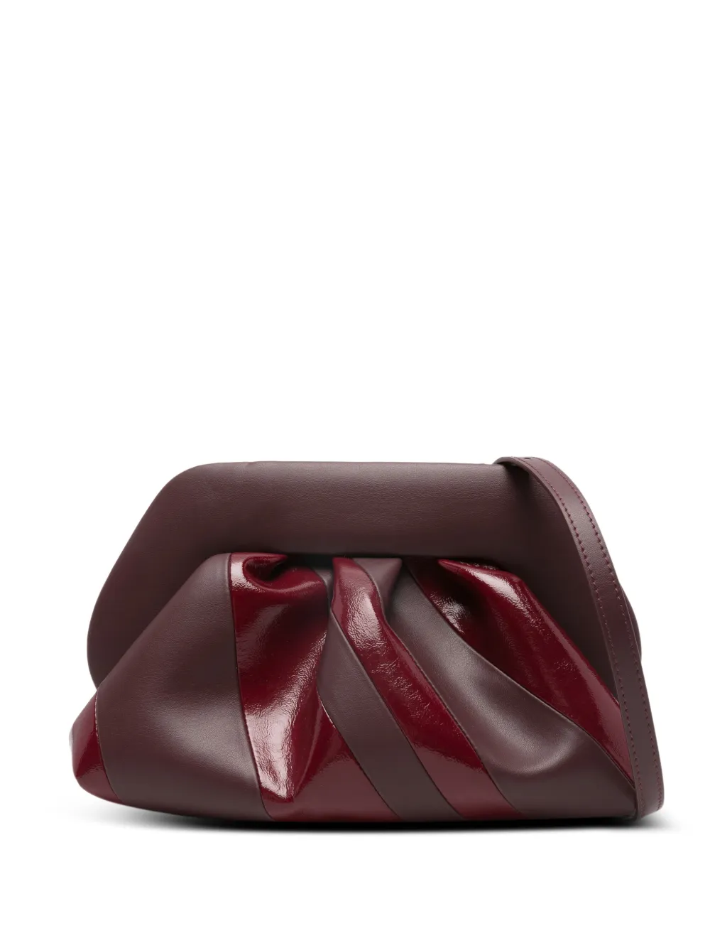 Themoirè Tia ruched clutch bag - Rosso