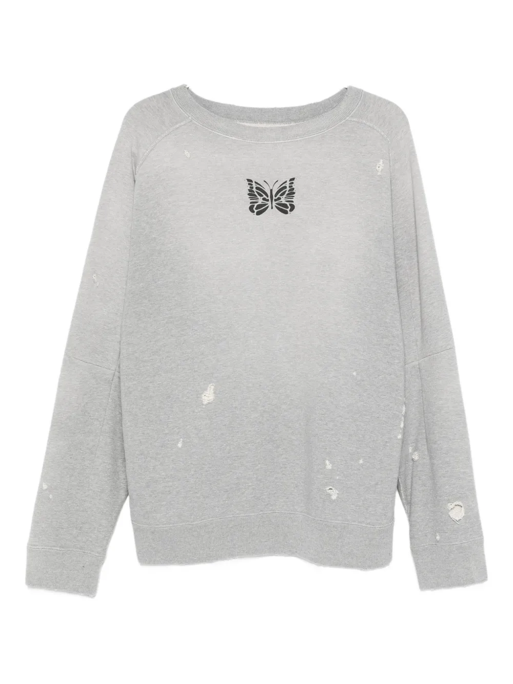 Needles butterfly-patch distressed sweater | Grey | Image 1