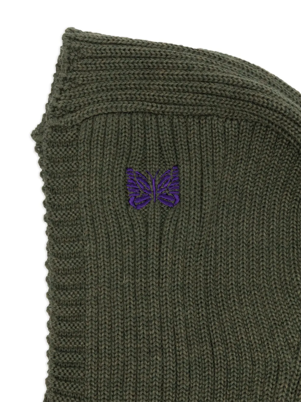  Needles Embroidered Wool Balaclava - Green 