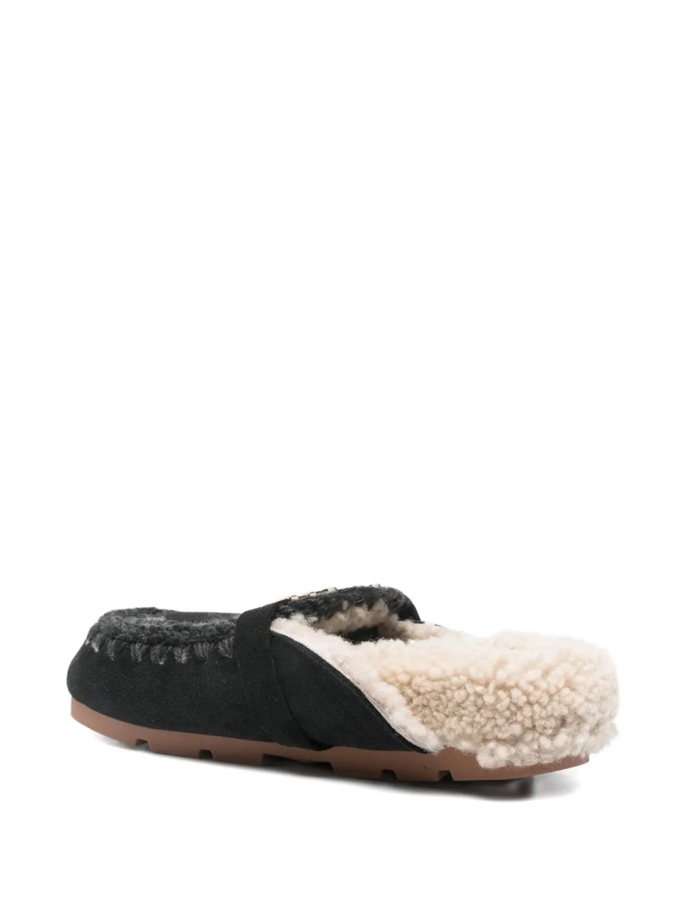 Mou Winter Bio Logo-plaque Mules In Black