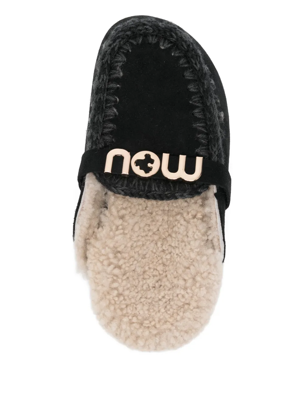 Mou Winter Bio Logo-plaque Mules In Black