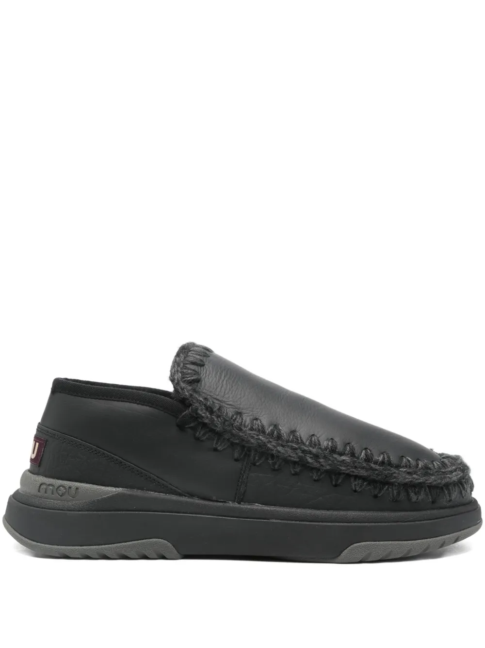 Mou trim-detail leather slip-on | Black | Image 1