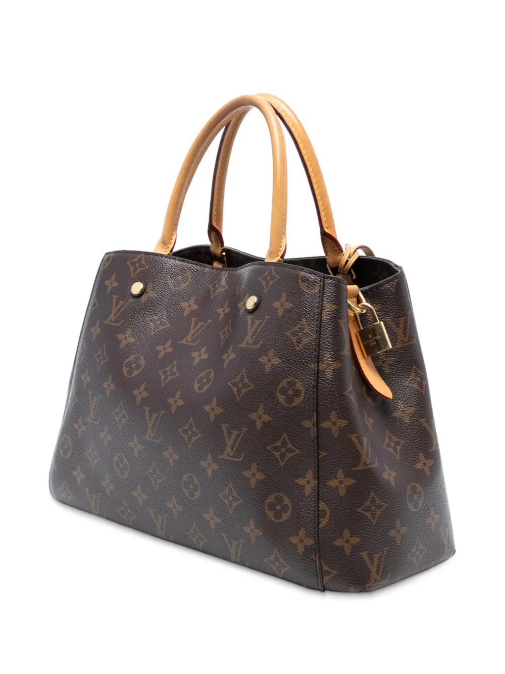 Pre-owned Louis Vuitton 2016 Monogram Montaigne Mm Satchel In Brown