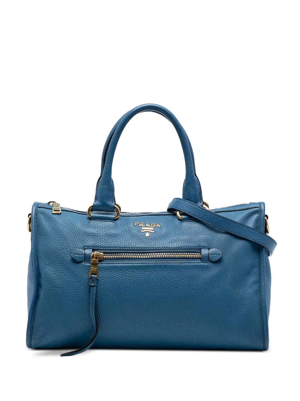 Prada Pre-Owned 2013-2025 Vitello Daino Zip Top satchel | Blue | Image 1
