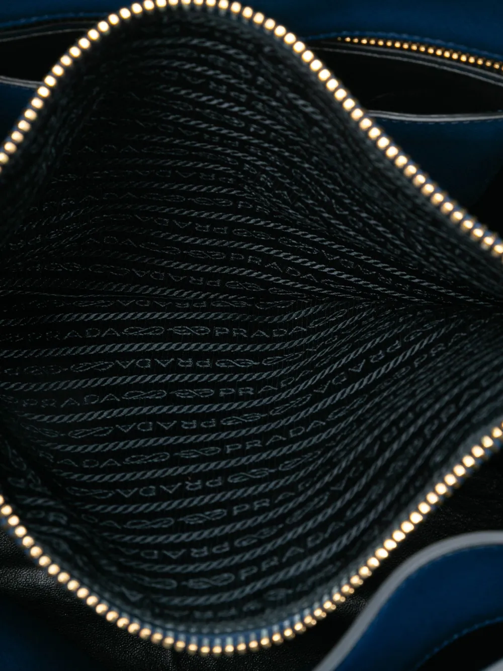 Pre-owned Prada 2010-2025 Saffiano Soft Triple Pocket Tote Satchel In Blue