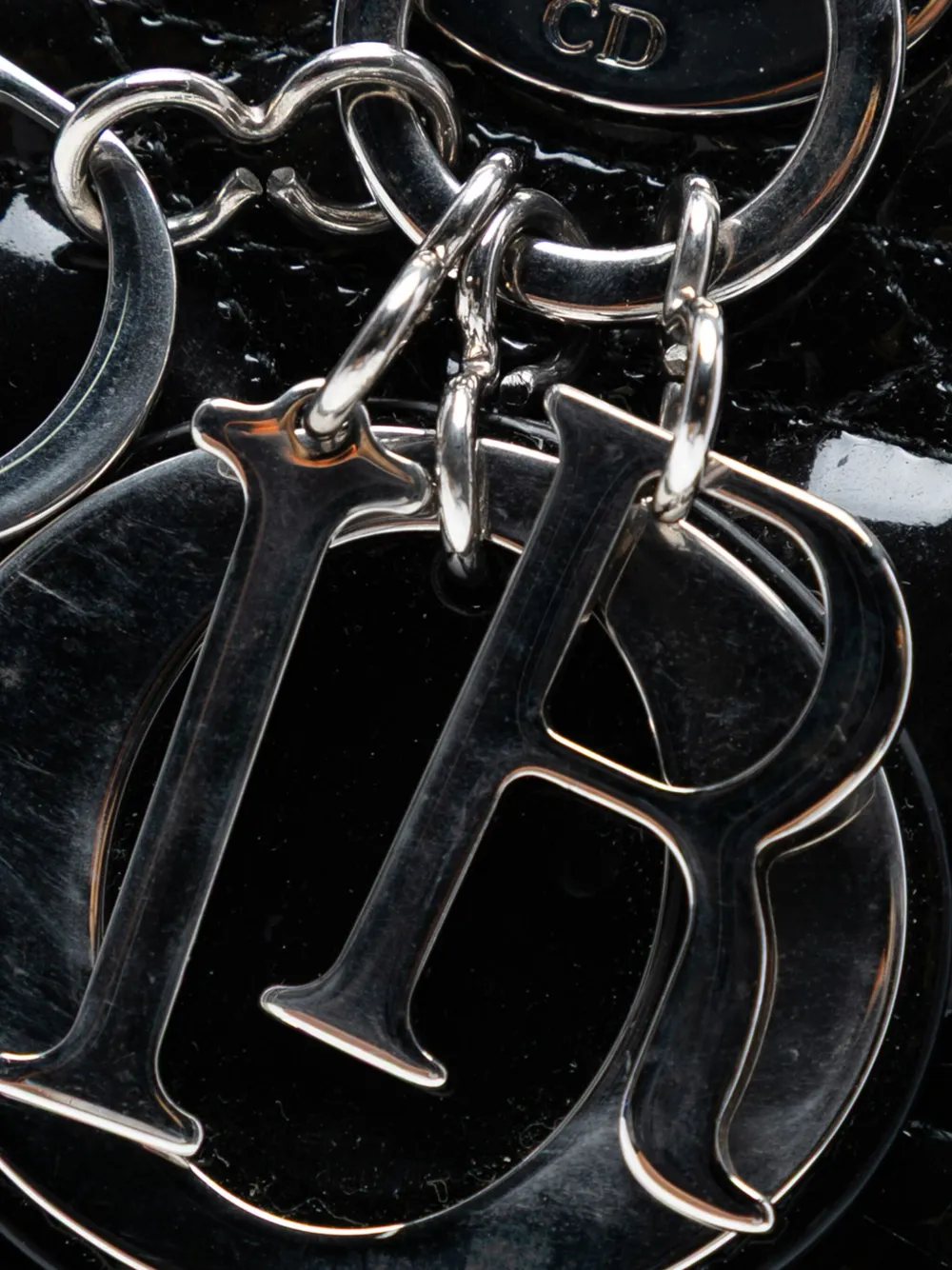 Pre-owned Dior 2014 Large Patent Cannage Lady  Satchel In Black