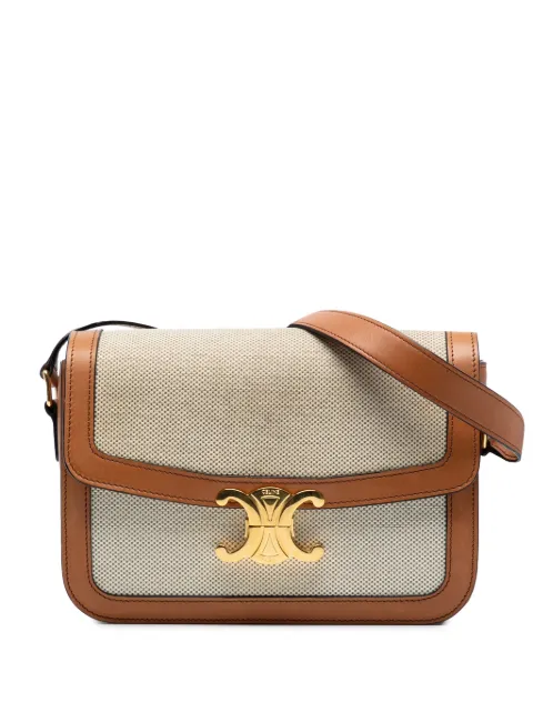 Celine Pre-Owned bolsa crossbody Classique Canvas and Calfskin Triomphe 2020