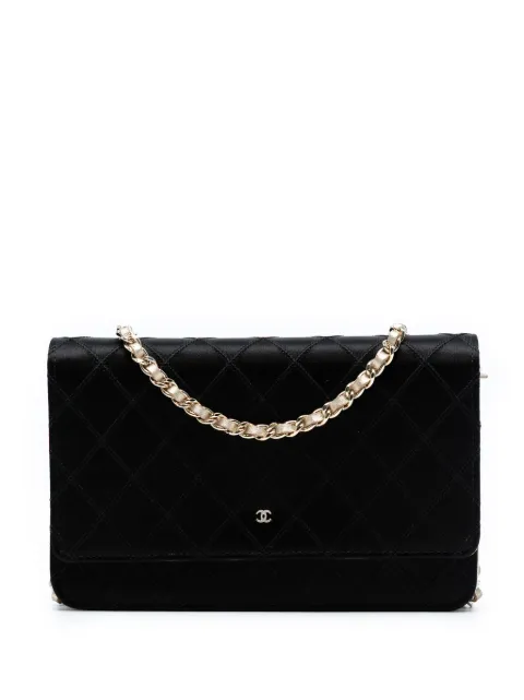 CHANEL Pre-Owned 2013-2014 Bicolor Satin Diamond Stitch Wallet On Chain crossbody bag