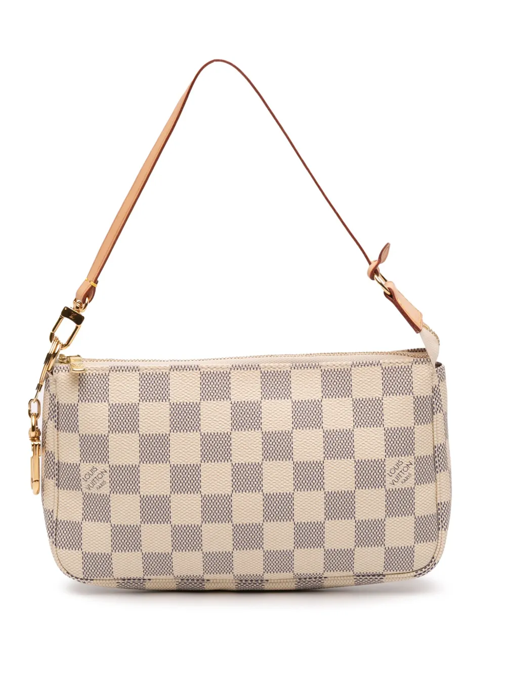Pre-owned Louis Vuitton 2011 Damier Azur Pochette Accessoires Shoulder Bag In White