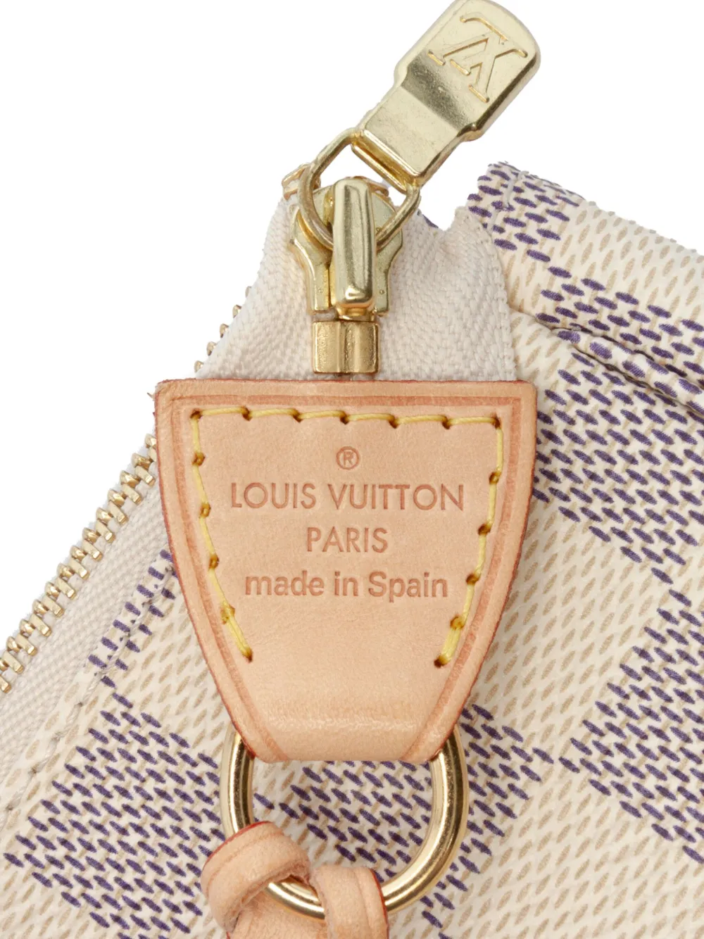 Pre-owned Louis Vuitton 2011 Damier Azur Pochette Accessoires Shoulder Bag In White