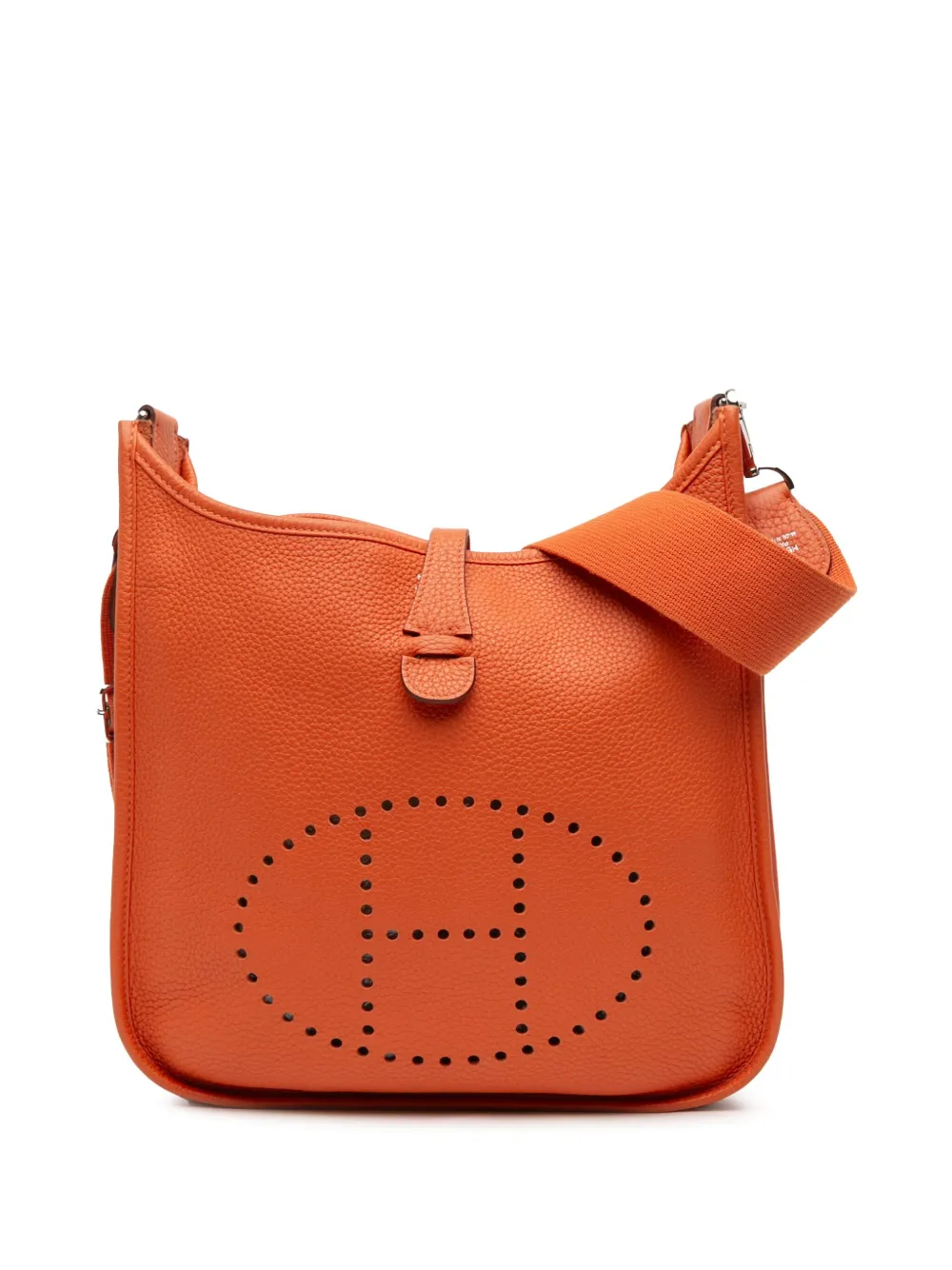 Pre-owned Hermes 2010 Clemence Evelyne Iii 29 Crossbody Bag In Orange