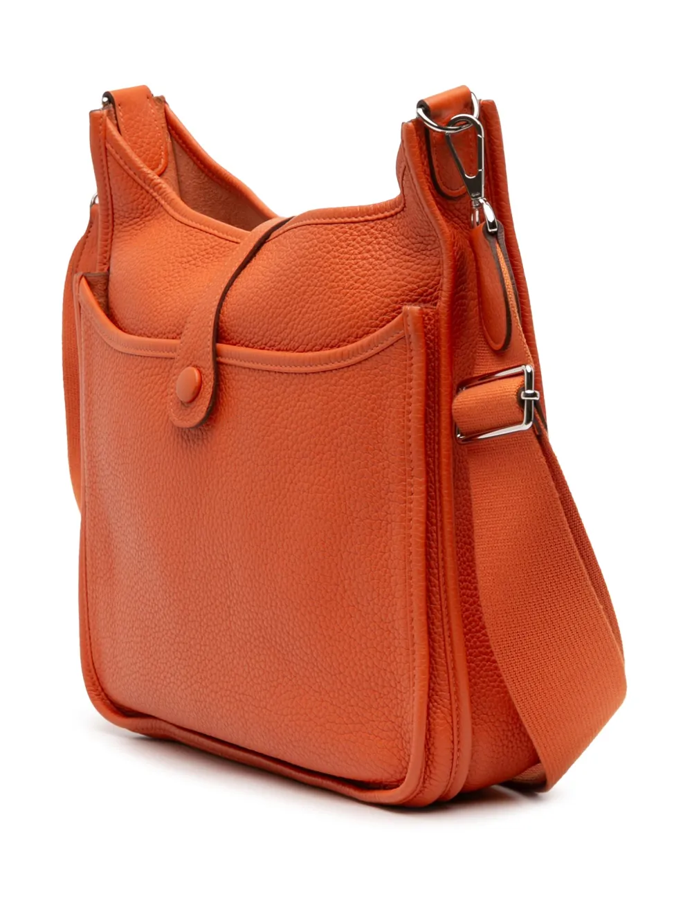 Pre-owned Hermes 2010 Clemence Evelyne Iii 29 Crossbody Bag In Orange