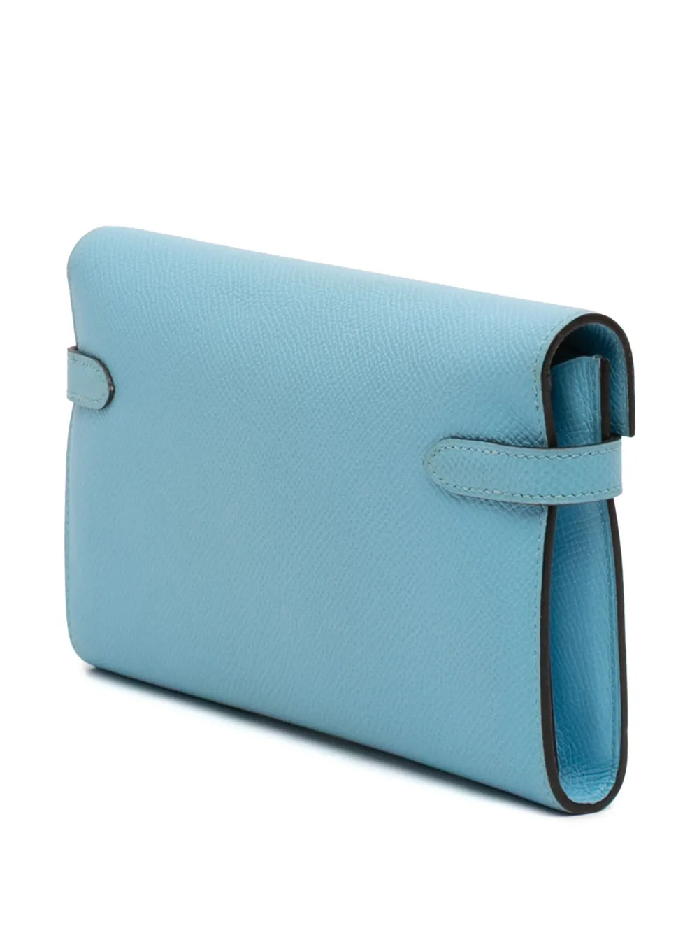 Pre-owned Hermes 2018 Epsom Kelly Longue Wallet Long Wallets In Blue