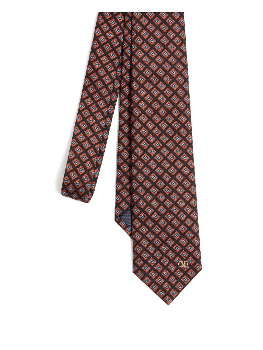 Valentino Garavani Chamber pattern Vlogo-plaque tie - Zwart