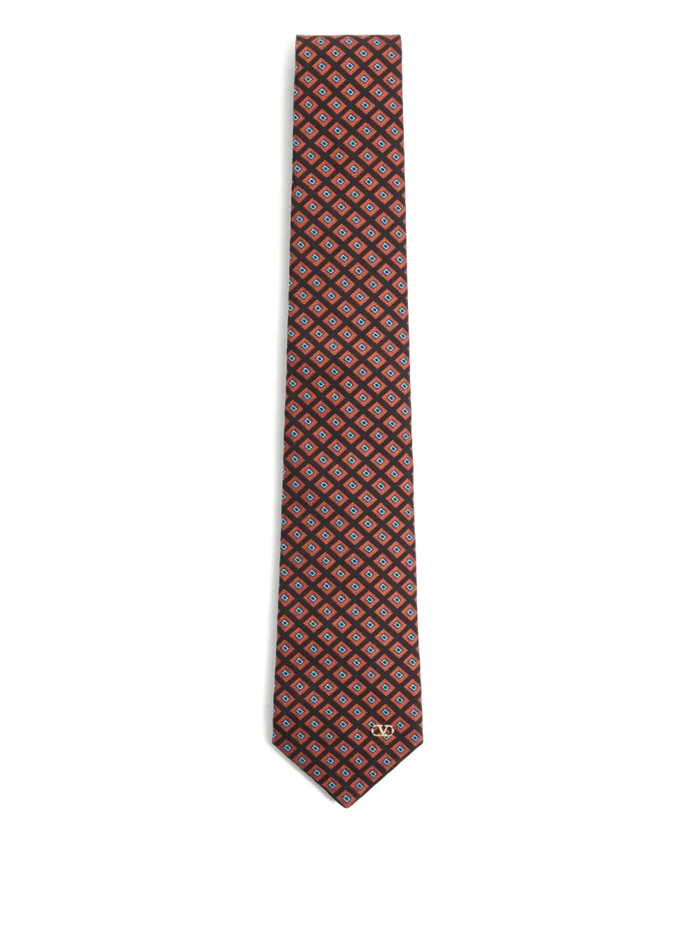 Valentino Garavani Chamber pattern Vlogo-plaque tie - Nero