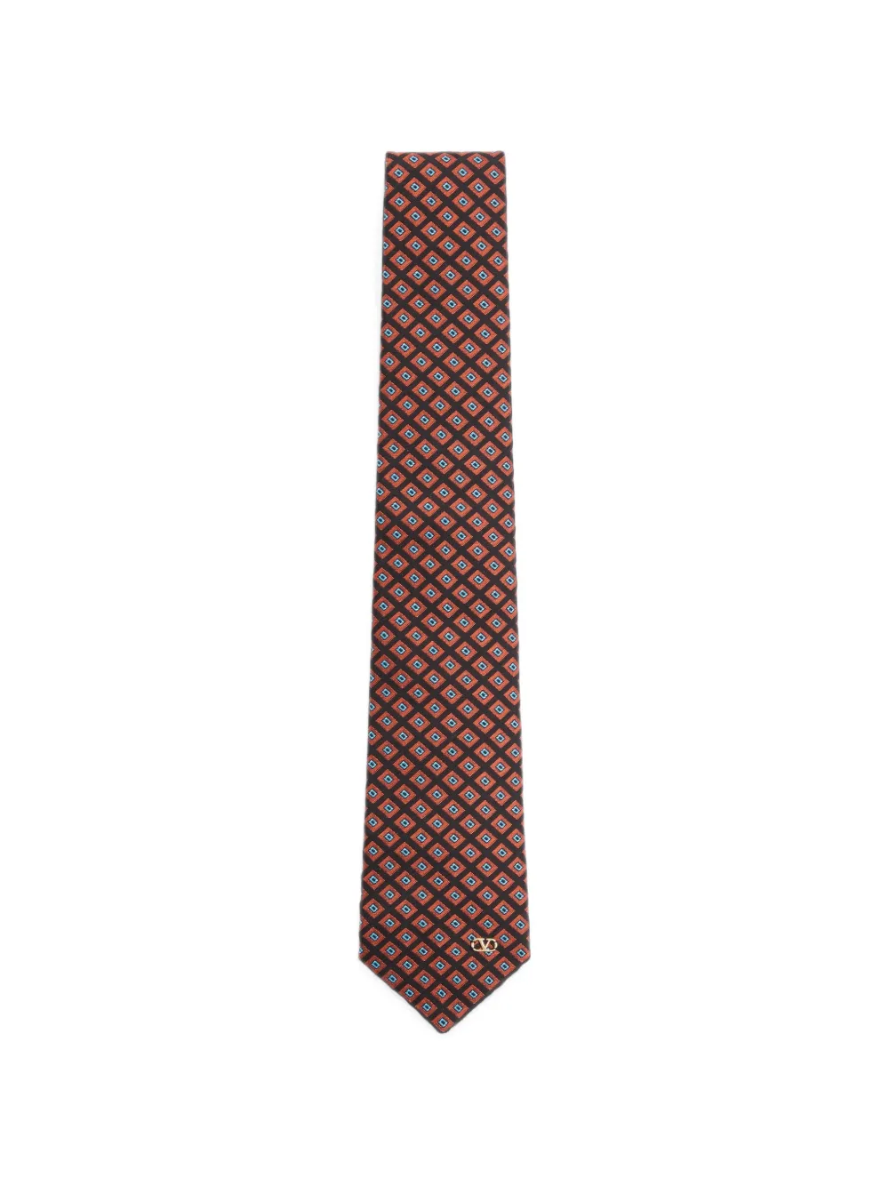 Valentino Garavani Chamber pattern Vlogo-plaque tie - Nero