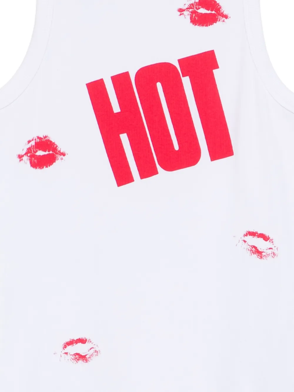 Carne Bollente Kiss Me I'm Hot Lip-print Vest In White
