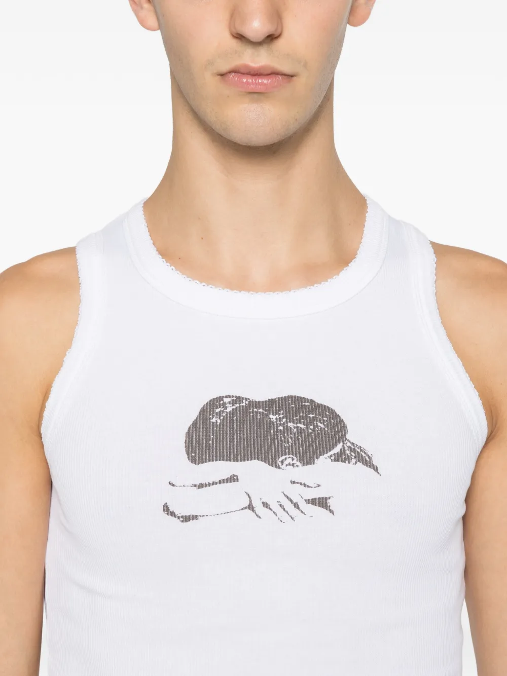 Carne Bollente Back In Your Arms Tank Top In White