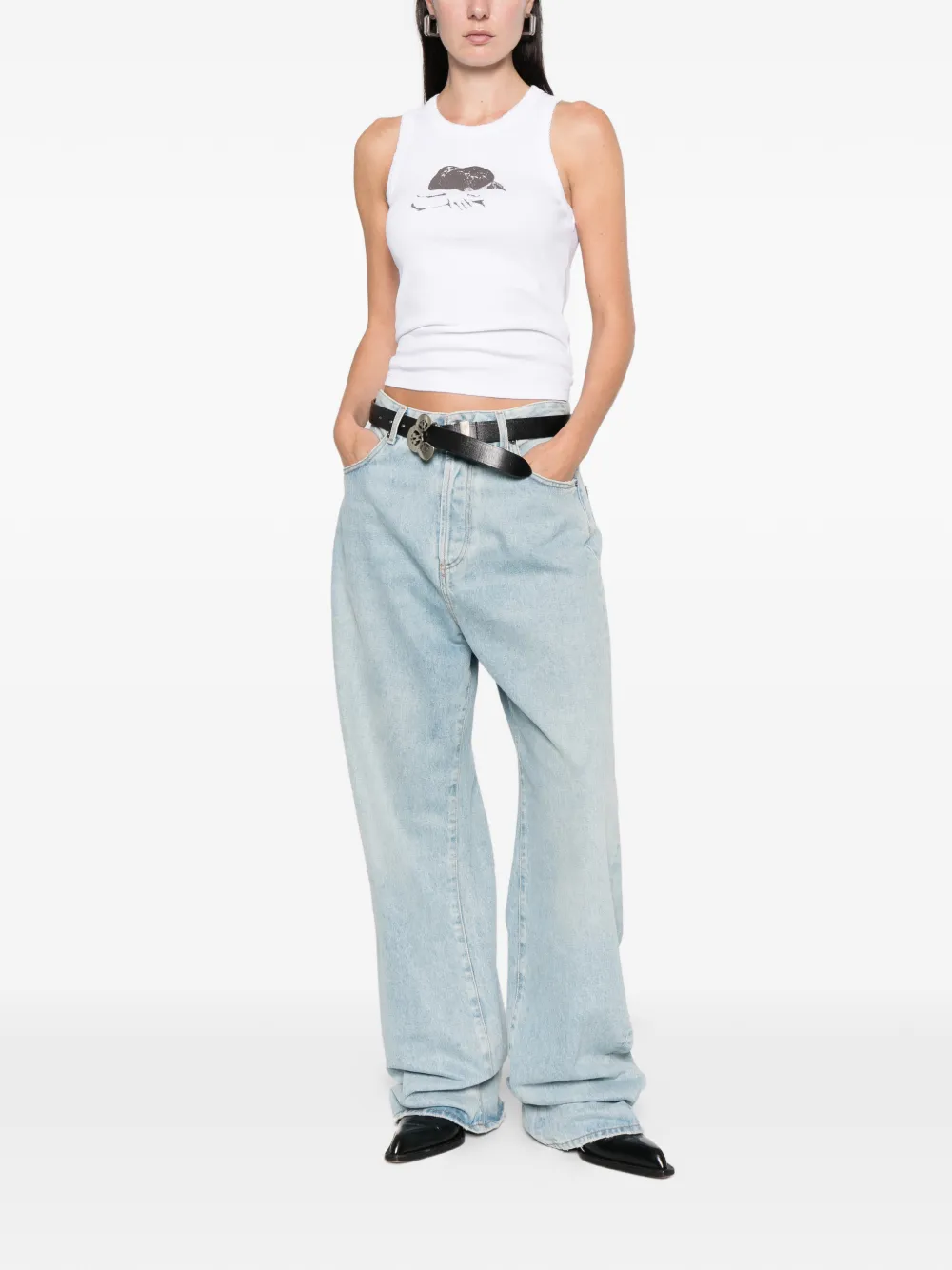 Carne Bollente Back In Your Arms Tank Top In White