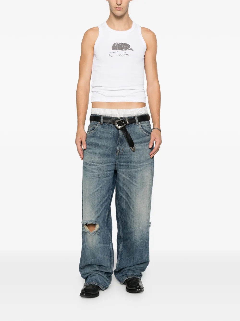 Carne Bollente Back In Your Arms Tank Top In White