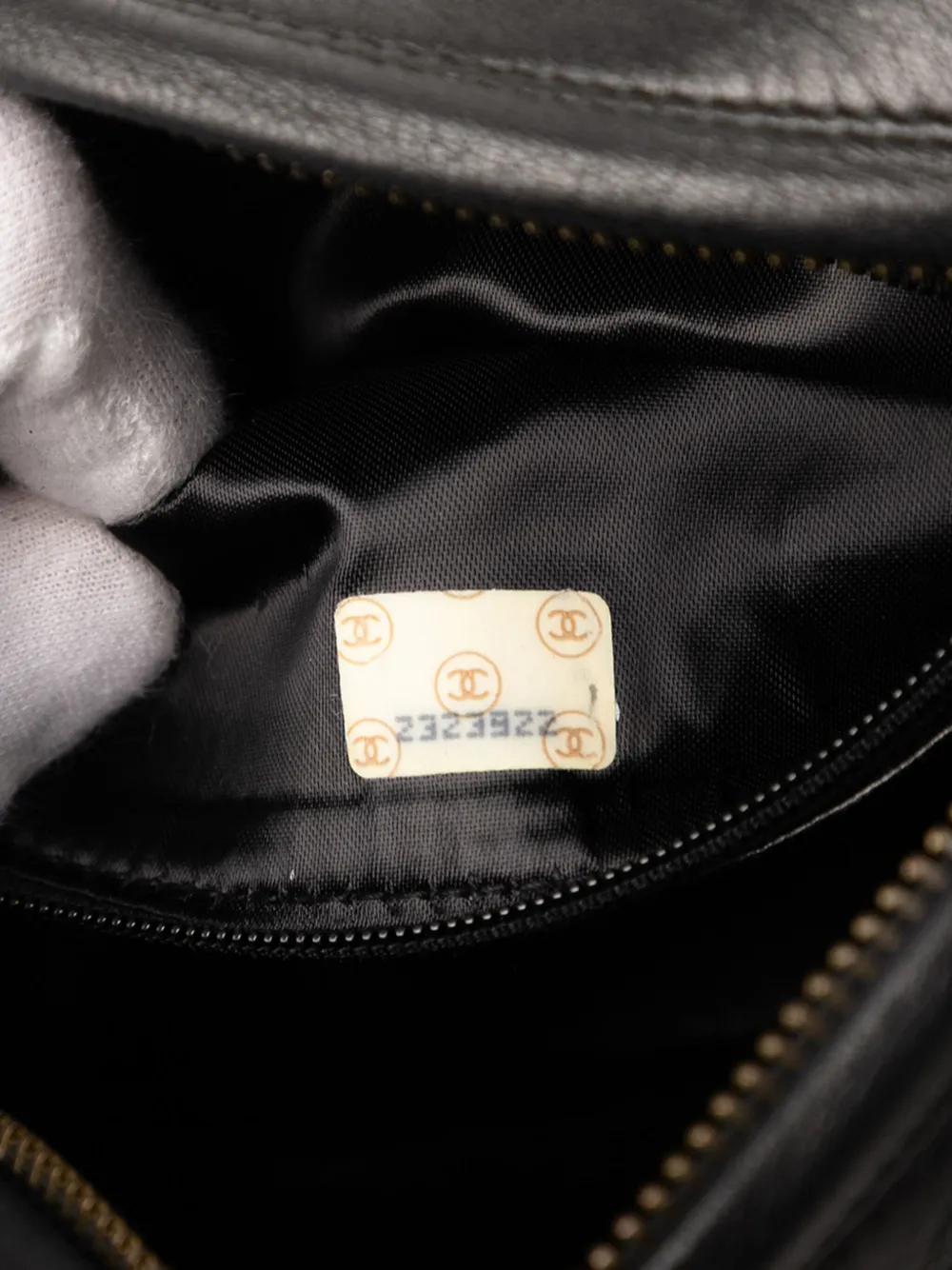 Pre-owned Chanel 1991-1994 Cc Quilted Lambskin Tassel Camera Bag Crossbody Bag In Black