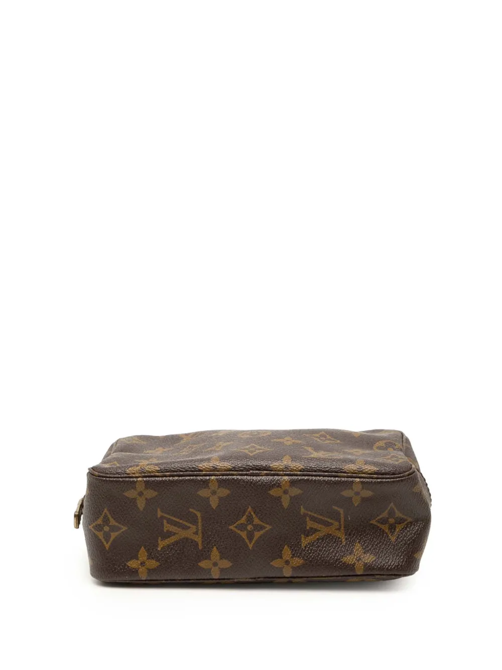 Pre-owned Louis Vuitton 1988 Monogram Trousse Toilette 18 Clutch Bag In Brown
