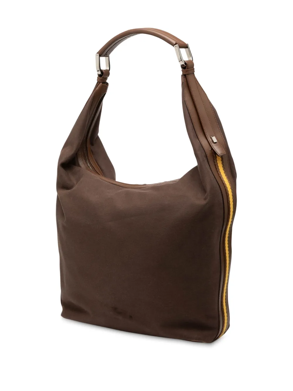 Pre-owned Gucci 2000-2015 Canvas Web Shoulder Bag In Brown