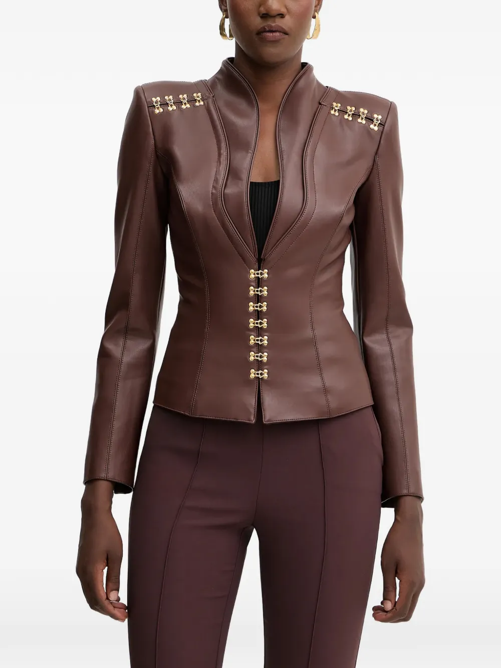 Elisabetta Franchi chamarra con detalles | marrón | Image 1